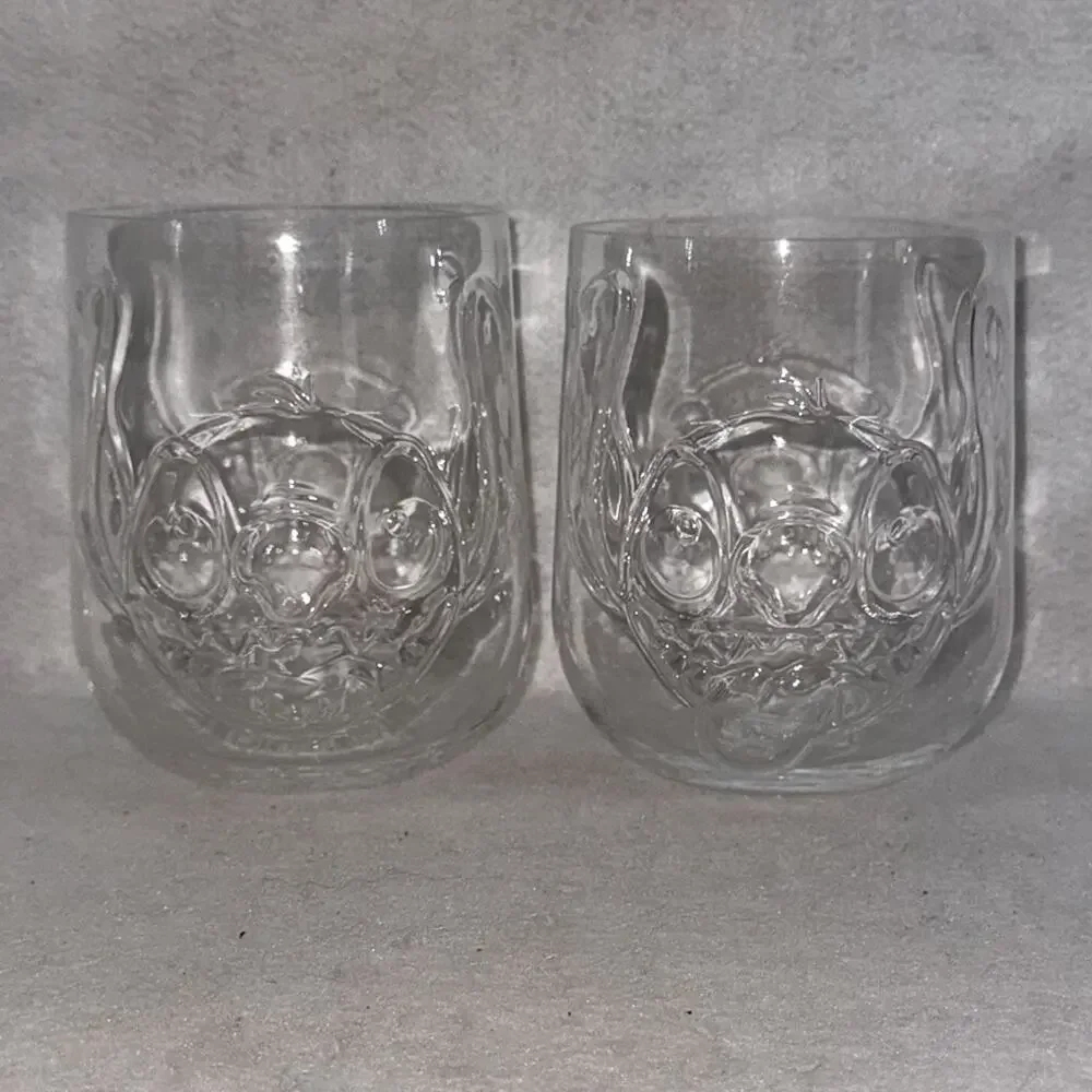 2 EUC Disney Parks Stitch Kitchenware Clear Acrylic Drinking Tumblers 26oz